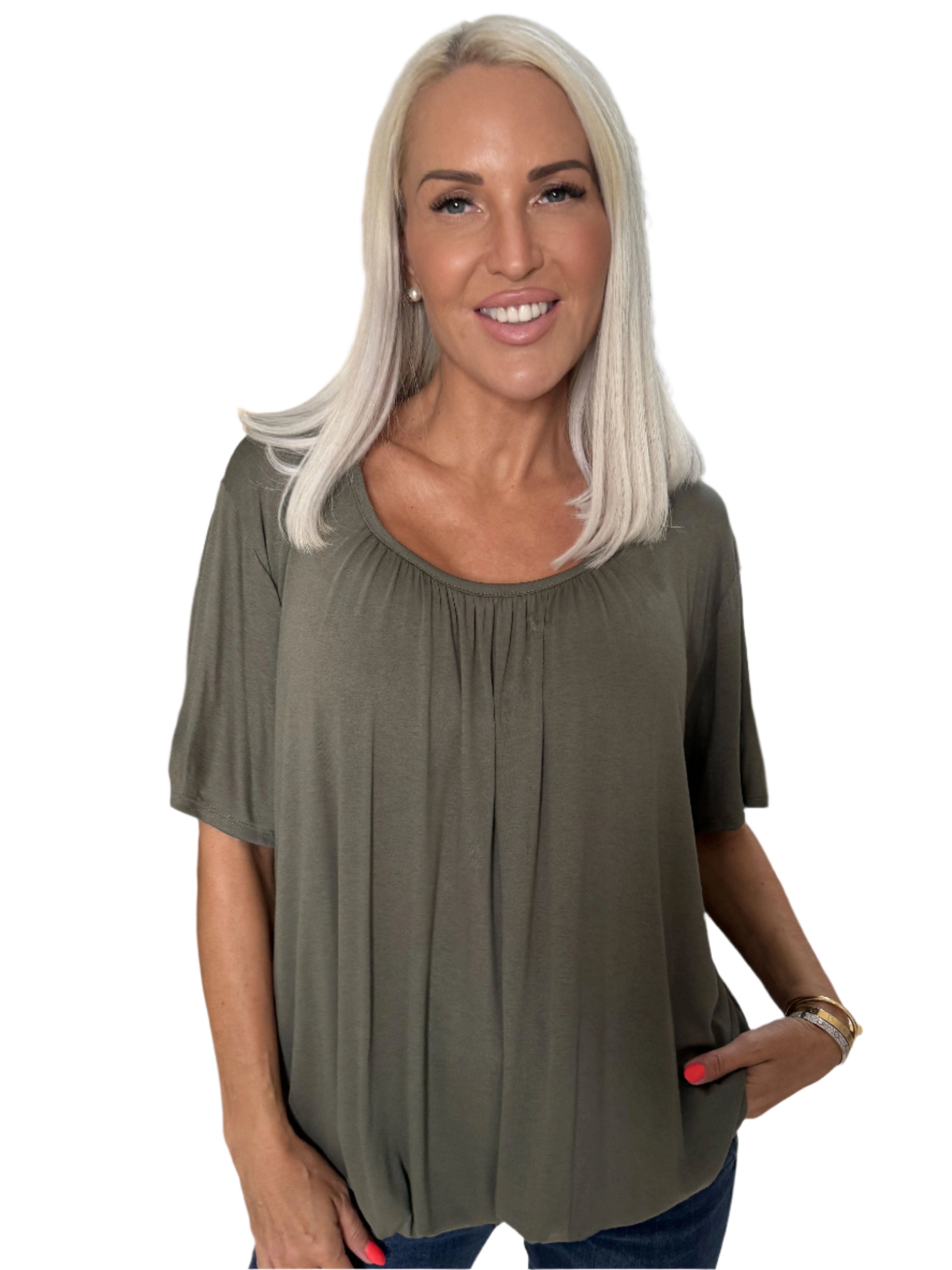 Amalie - Blusa elegante con banda elástica