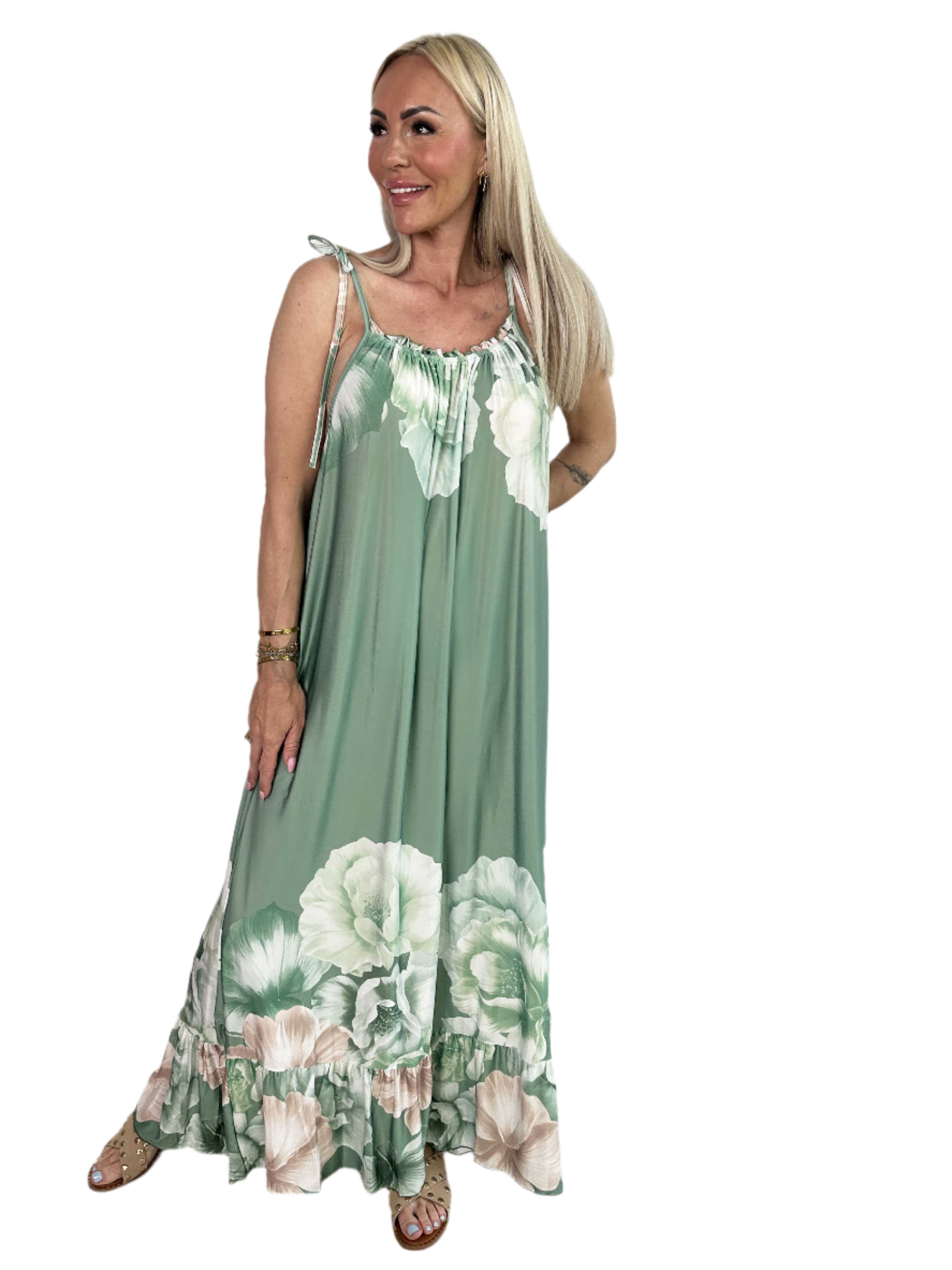Alba – Sommerkleid mit elastischen Trägern und Blumenmuster
