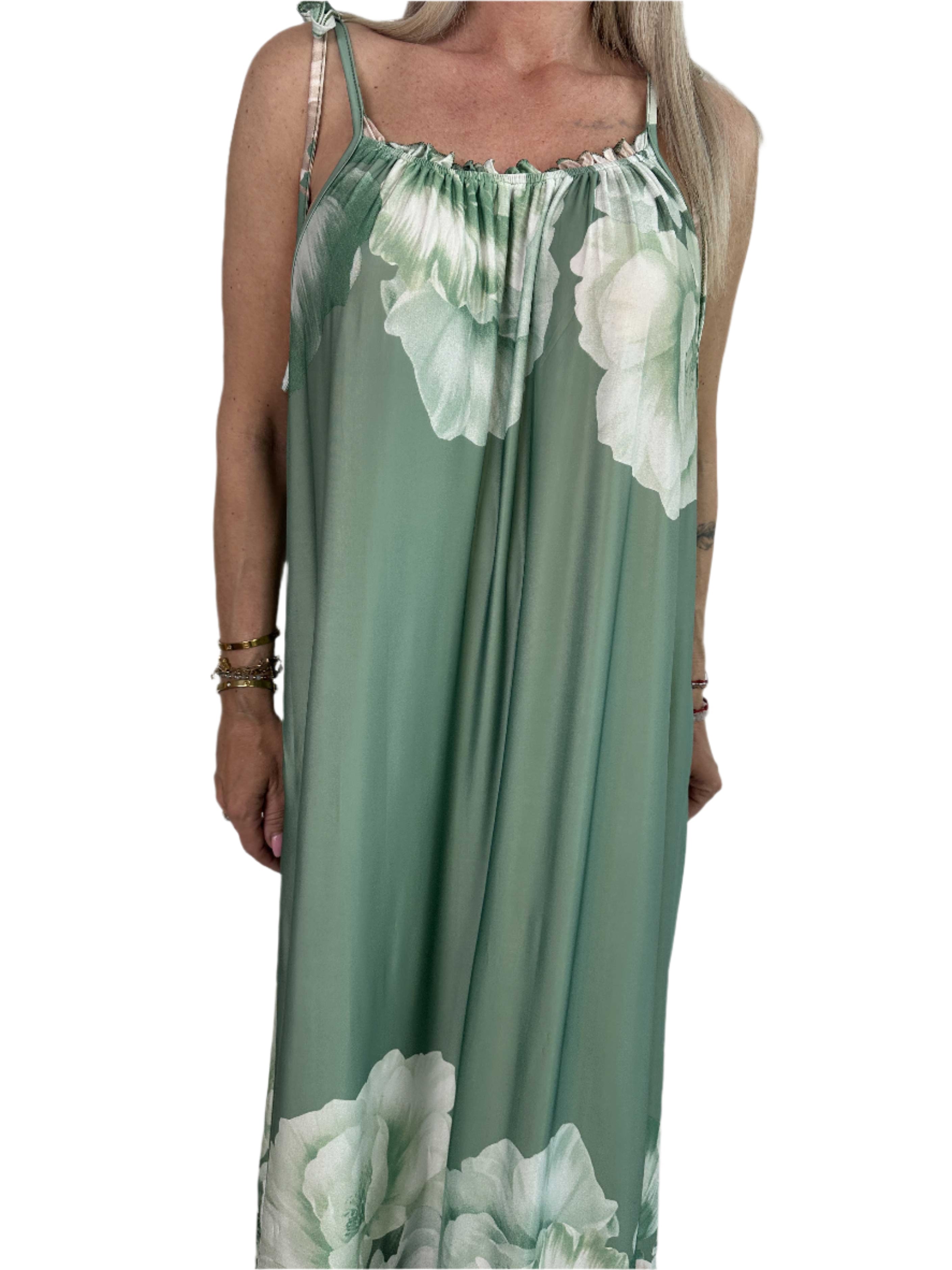 Alba – Sommerkleid mit elastischen Trägern und Blumenmuster