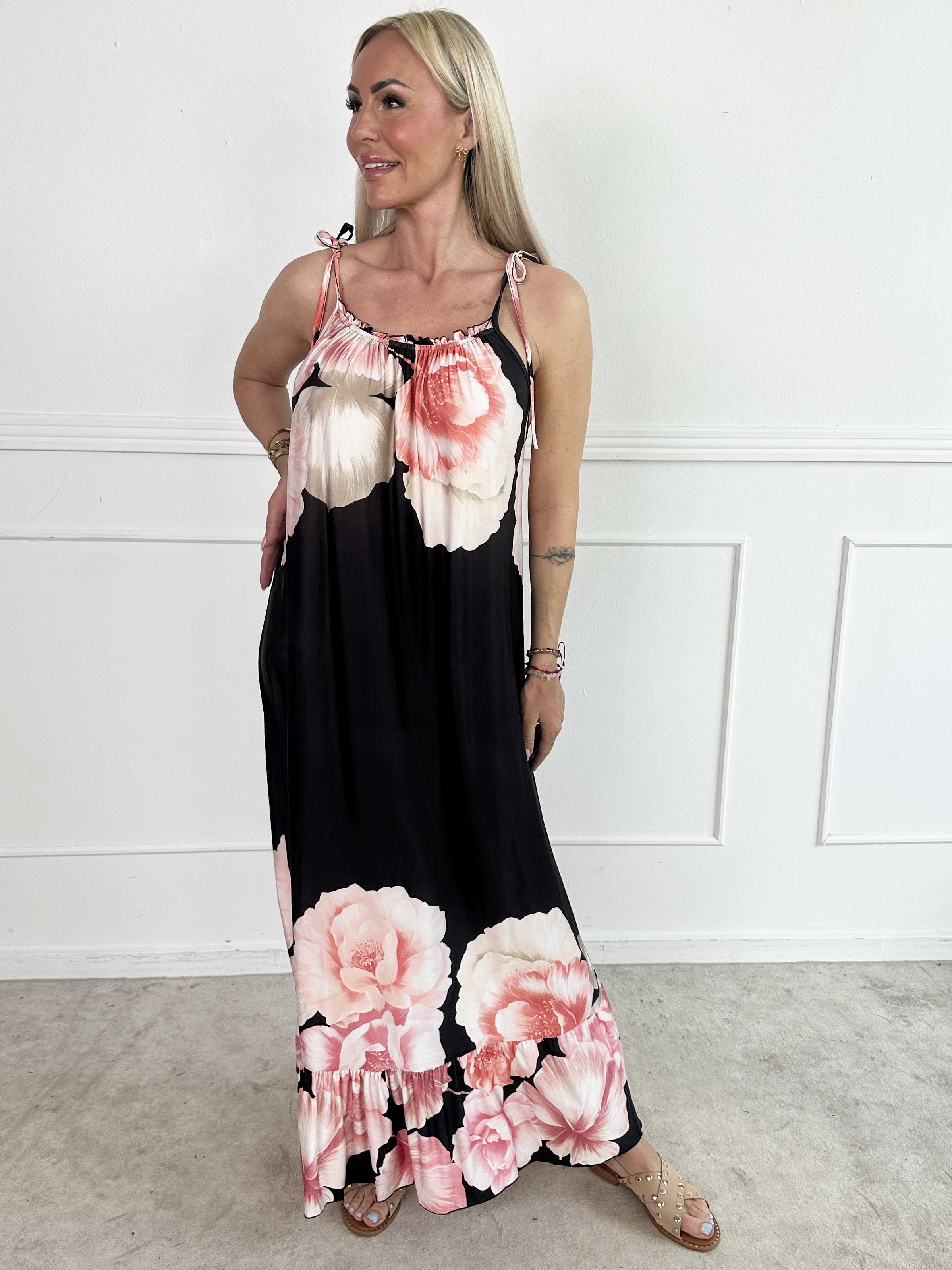 Alba – Sommerkleid mit elastischen Trägern und Blumenmuster