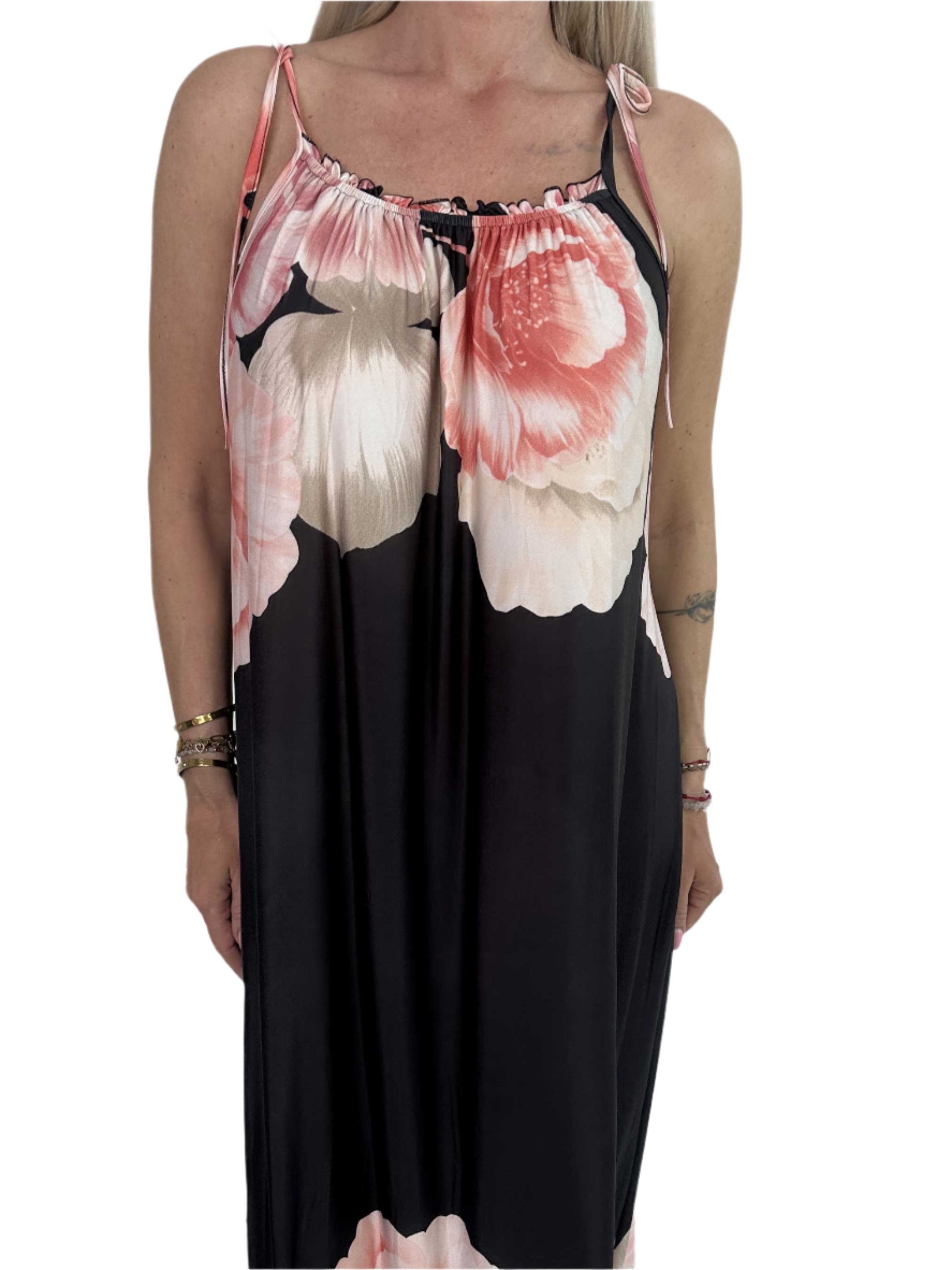 Alba – Sommerkleid mit elastischen Trägern und Blumenmuster