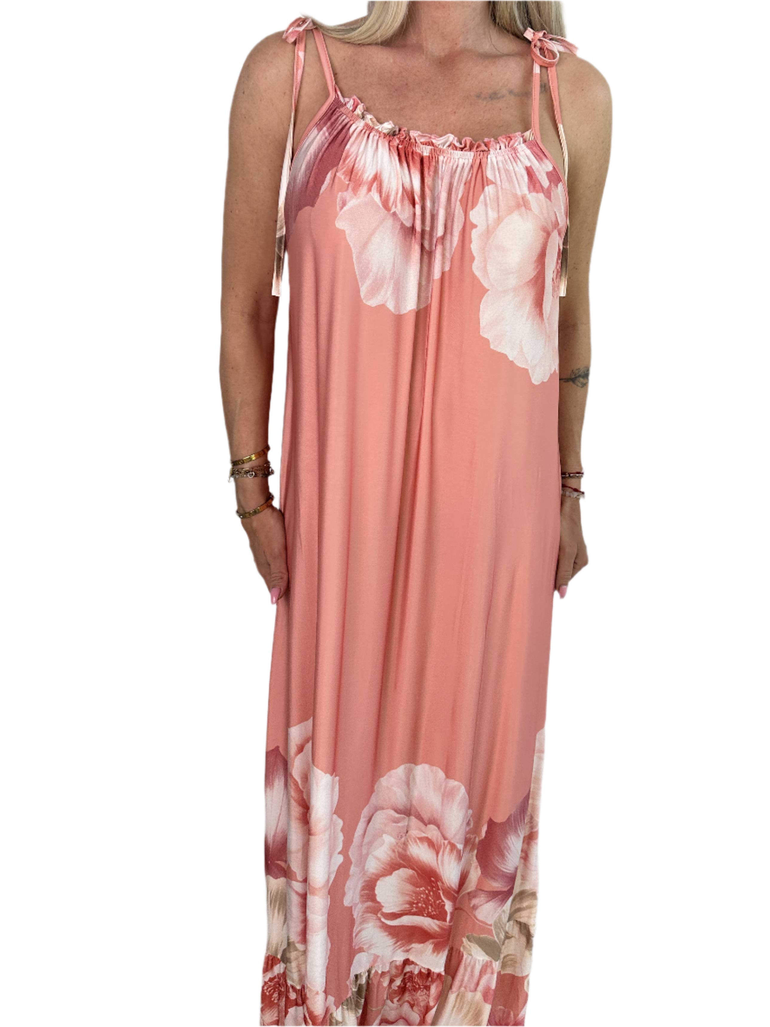 Alba – Sommerkleid mit elastischen Trägern und Blumenmuster