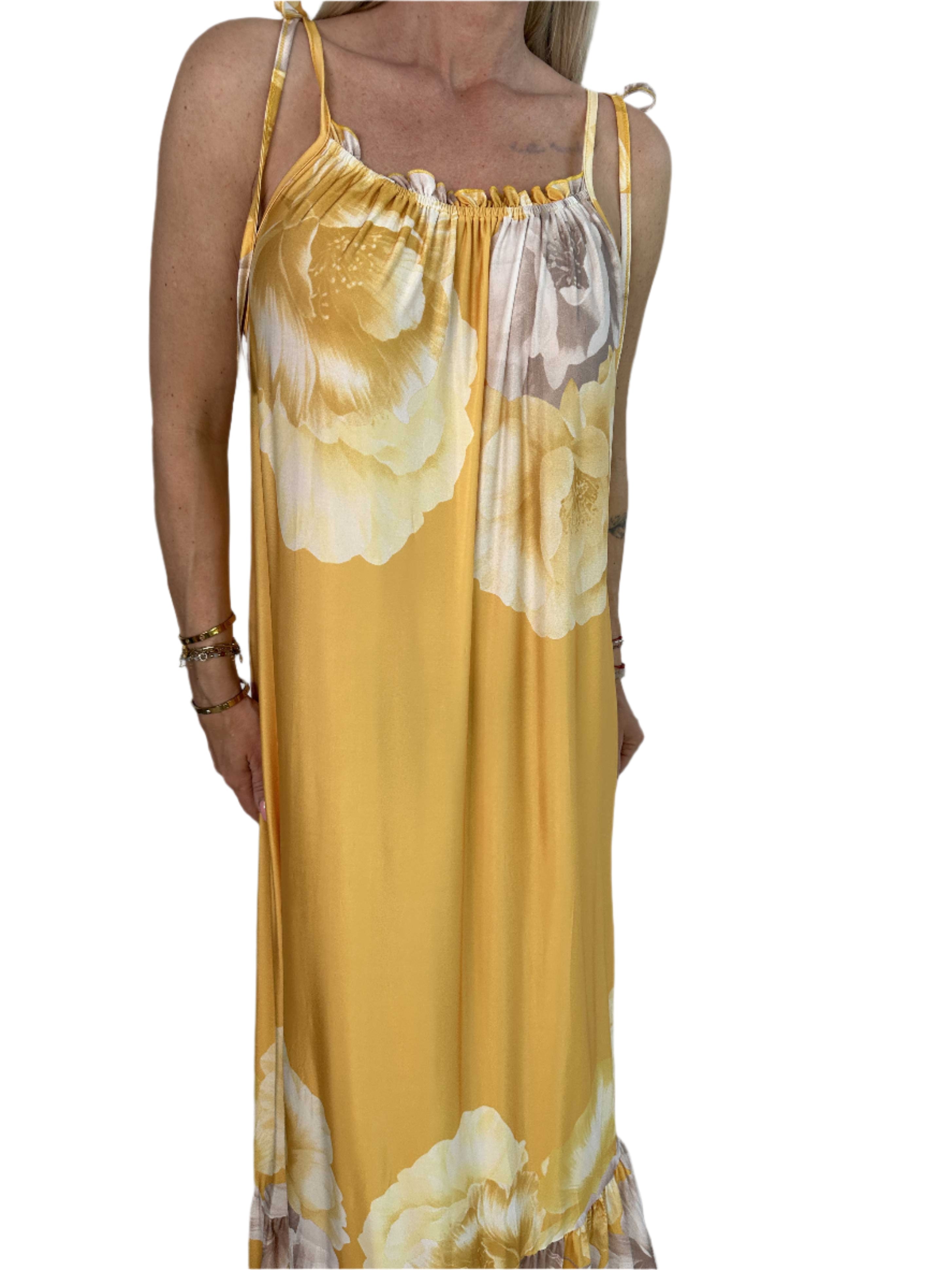 Alba – Sommerkleid mit elastischen Trägern und Blumenmuster