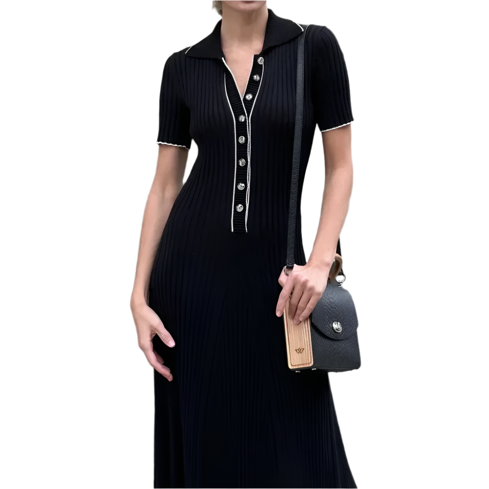 Blair - Elegante vestido maxi casual tipo polo