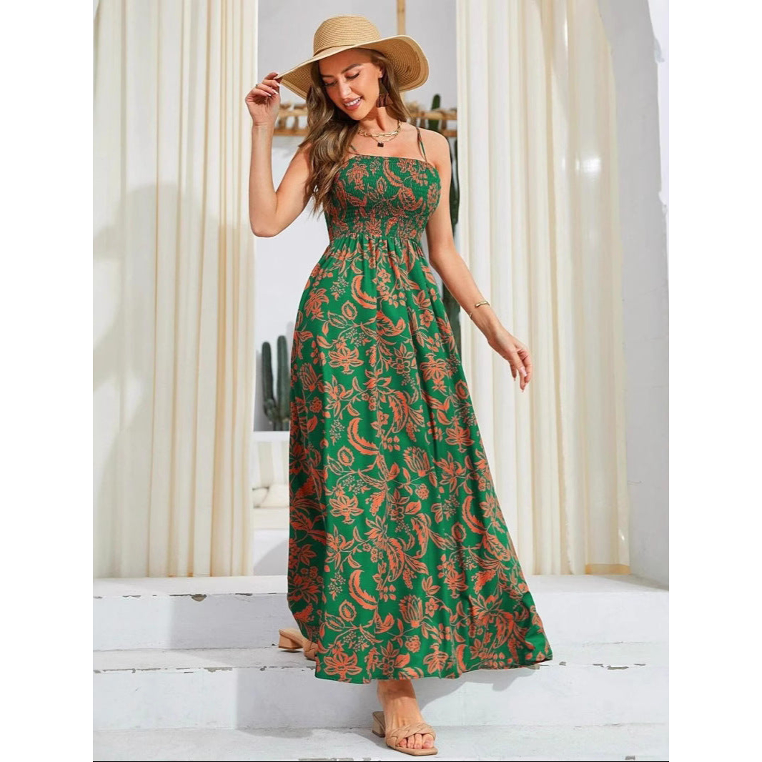 Mirajane - vestido sin tirantes con volantes y estampado de volantes