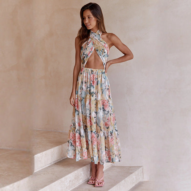 Taylor - Vestido halter con estampado