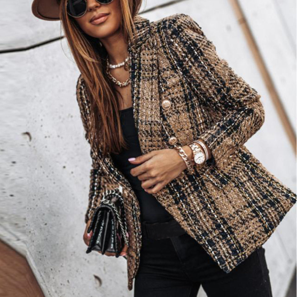 Josephine - Doppelreihiger karierten Blazer