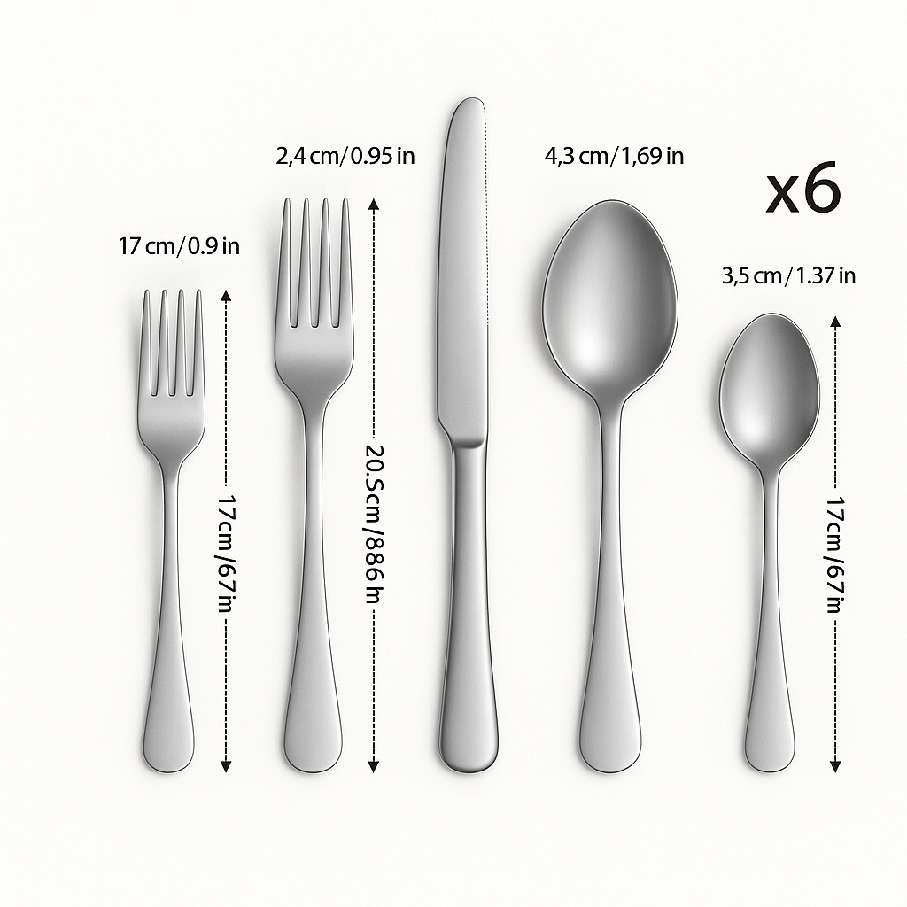 Lurevia | Juego de cubiertos de acero inoxidable de 30 piezas
