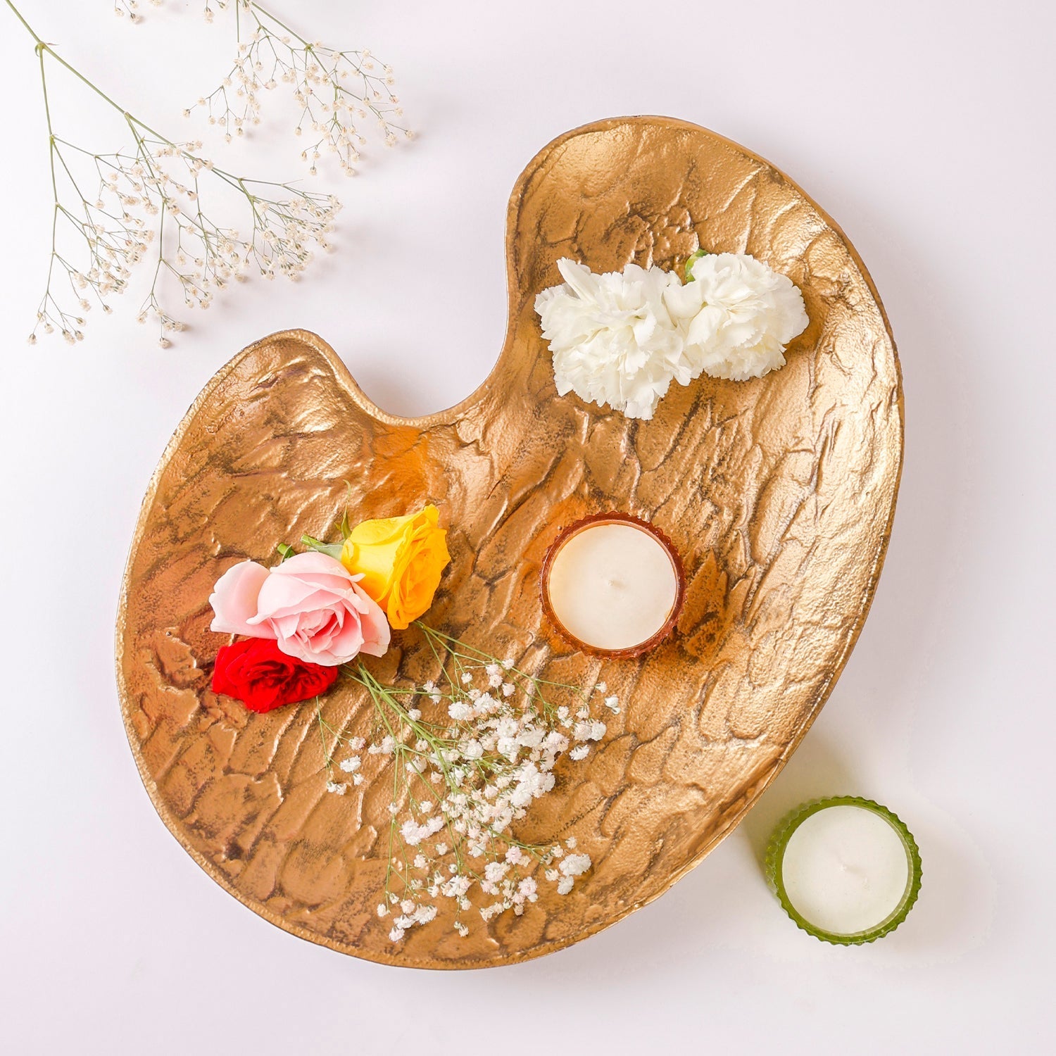 Caelora – Luxusdécorative Ablage mit Goldtextur