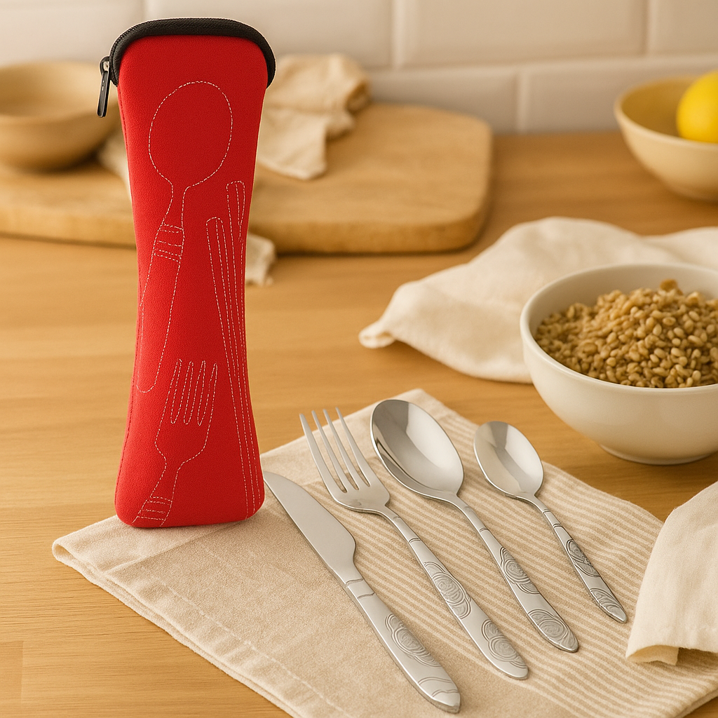 Mentora | Juego de cubiertos vintage de 4 piezas de acero inoxidable