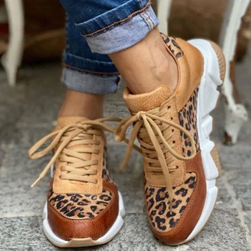 Mille - Legere Leoparden-Sneakers mit dicken Sohlen