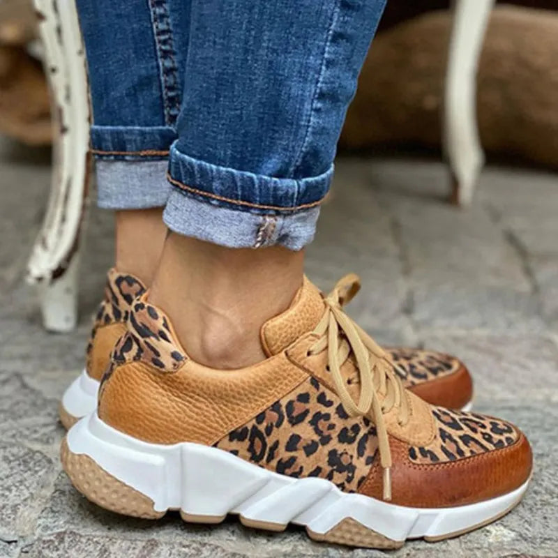 Mille - Legere Leoparden-Sneakers mit dicken Sohlen