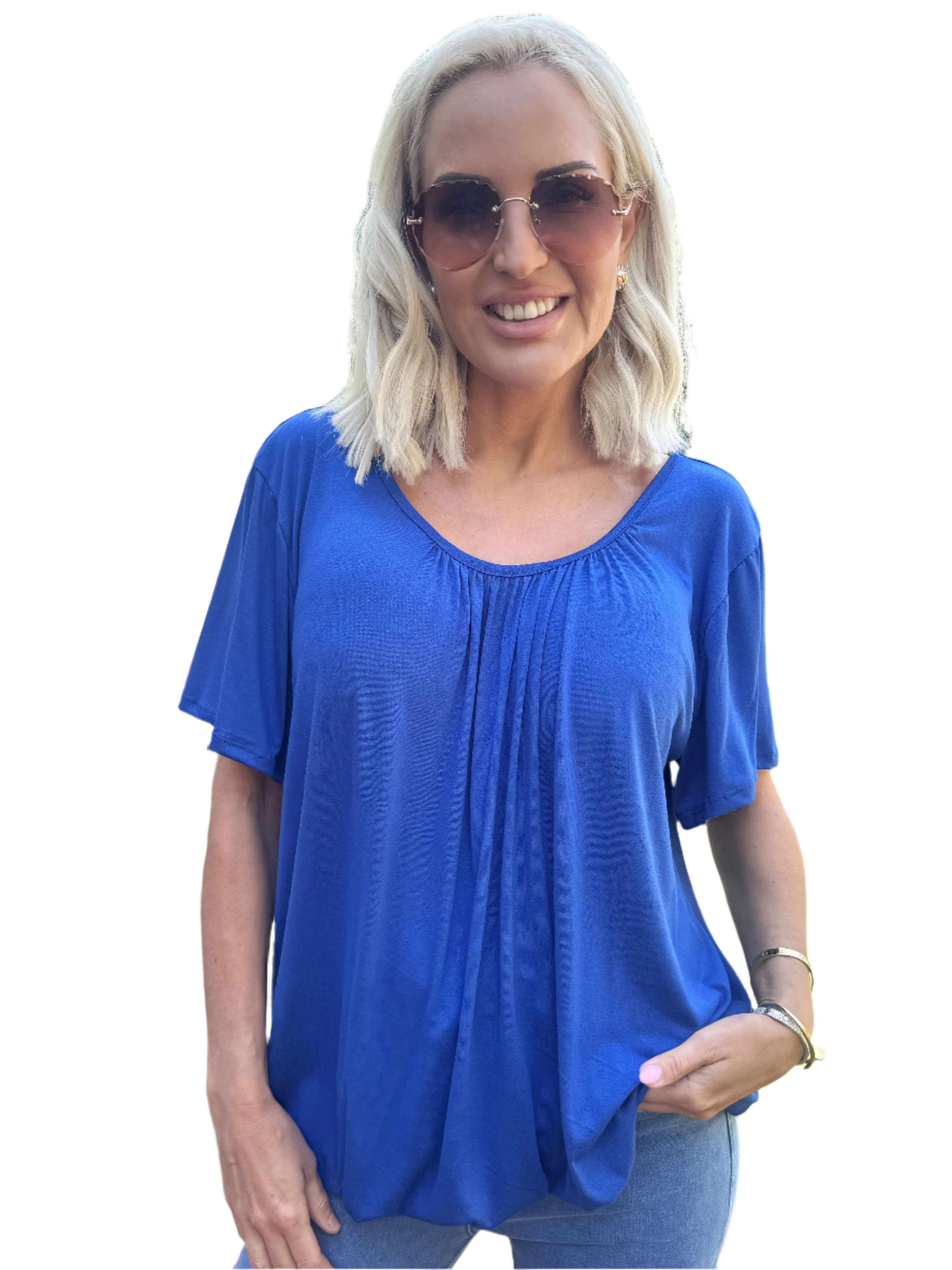 Amalie - Blusa elegante con banda elástica