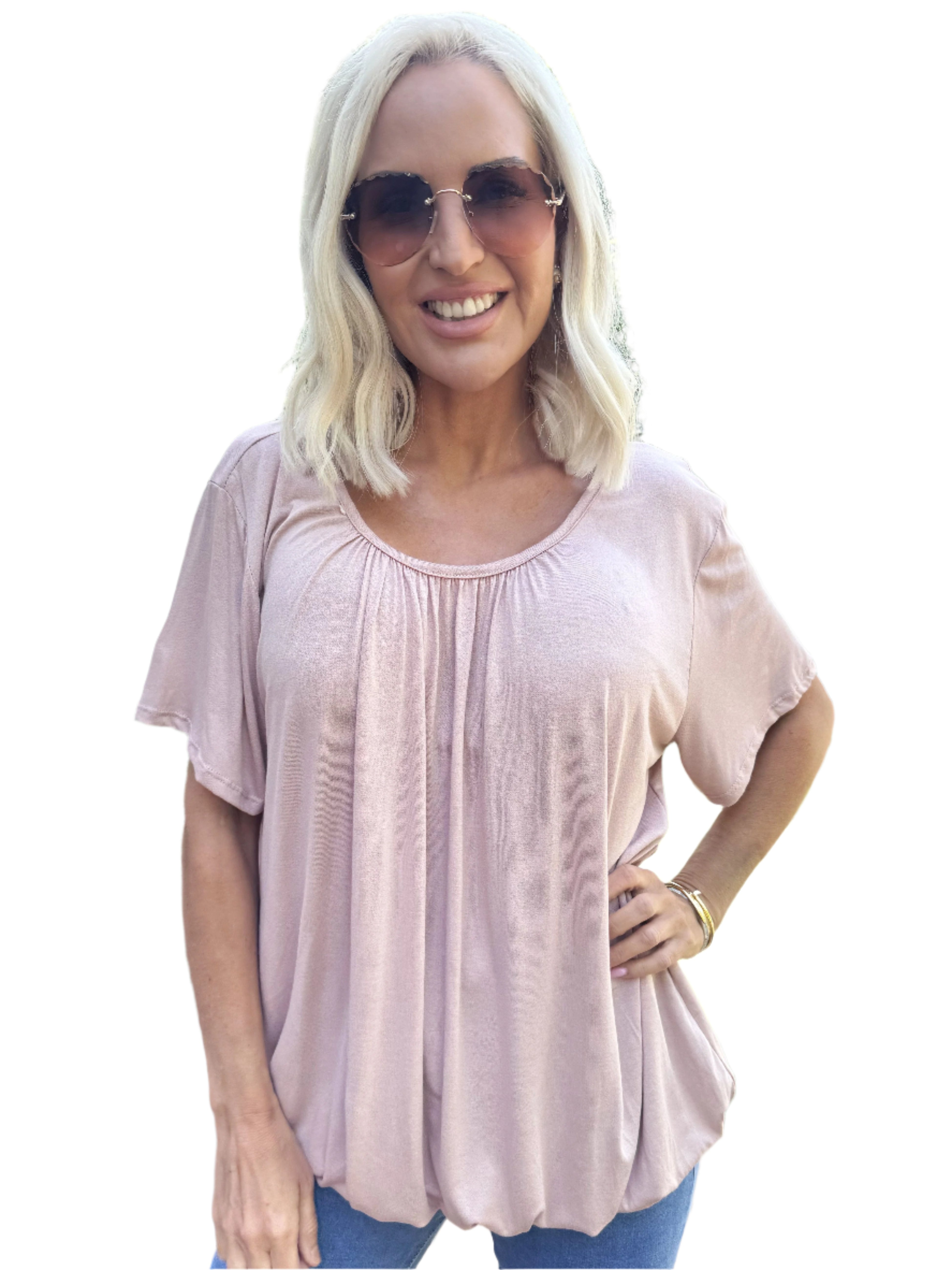 Amalie - Blusa elegante con banda elástica