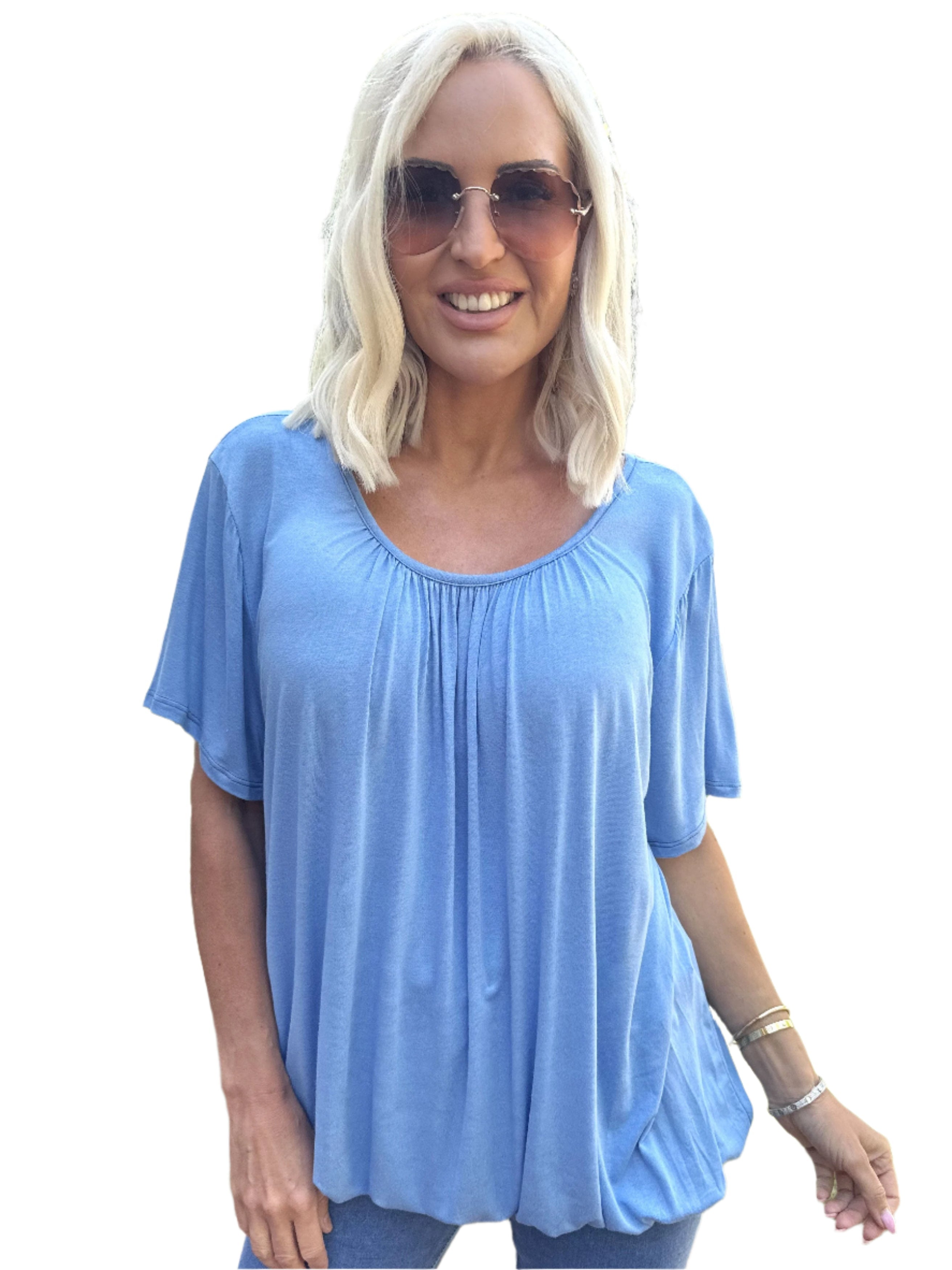 Amalie - Blusa elegante con banda elástica