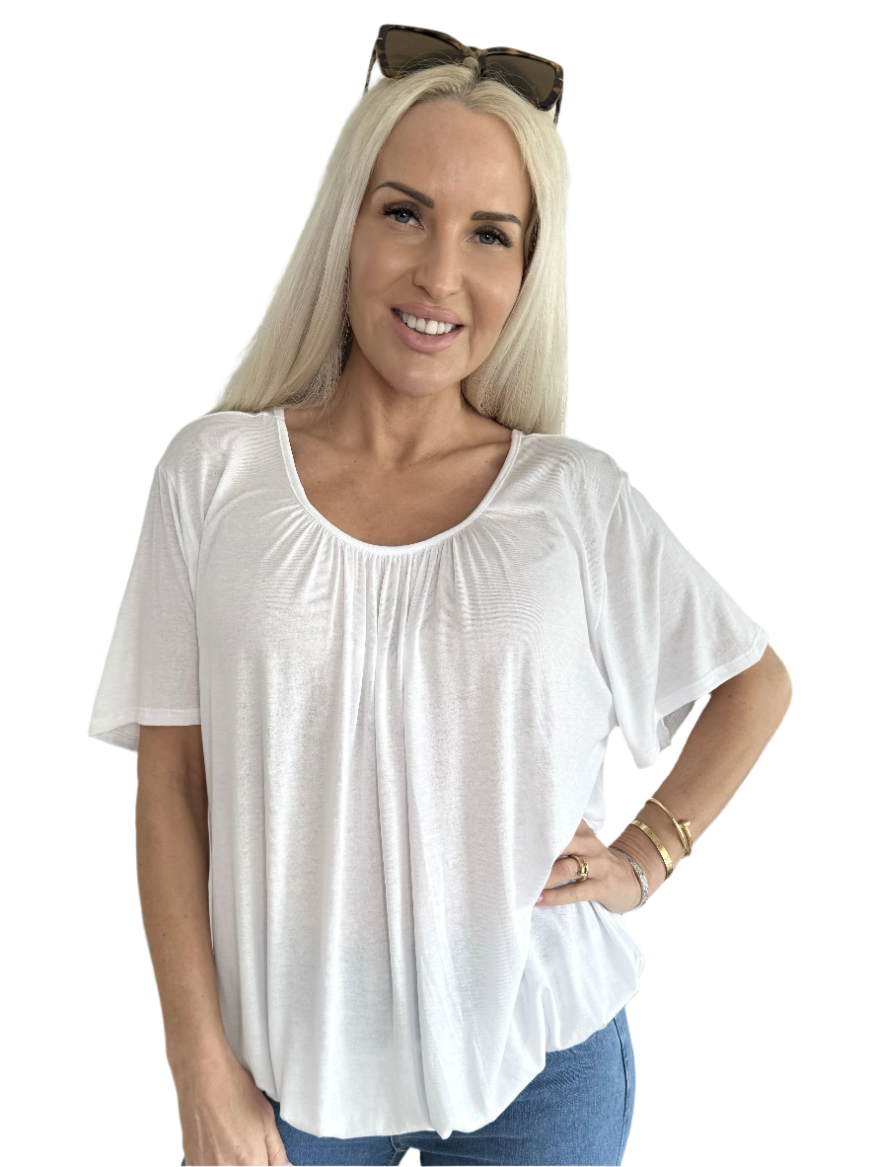 Amalie - Blusa elegante con banda elástica