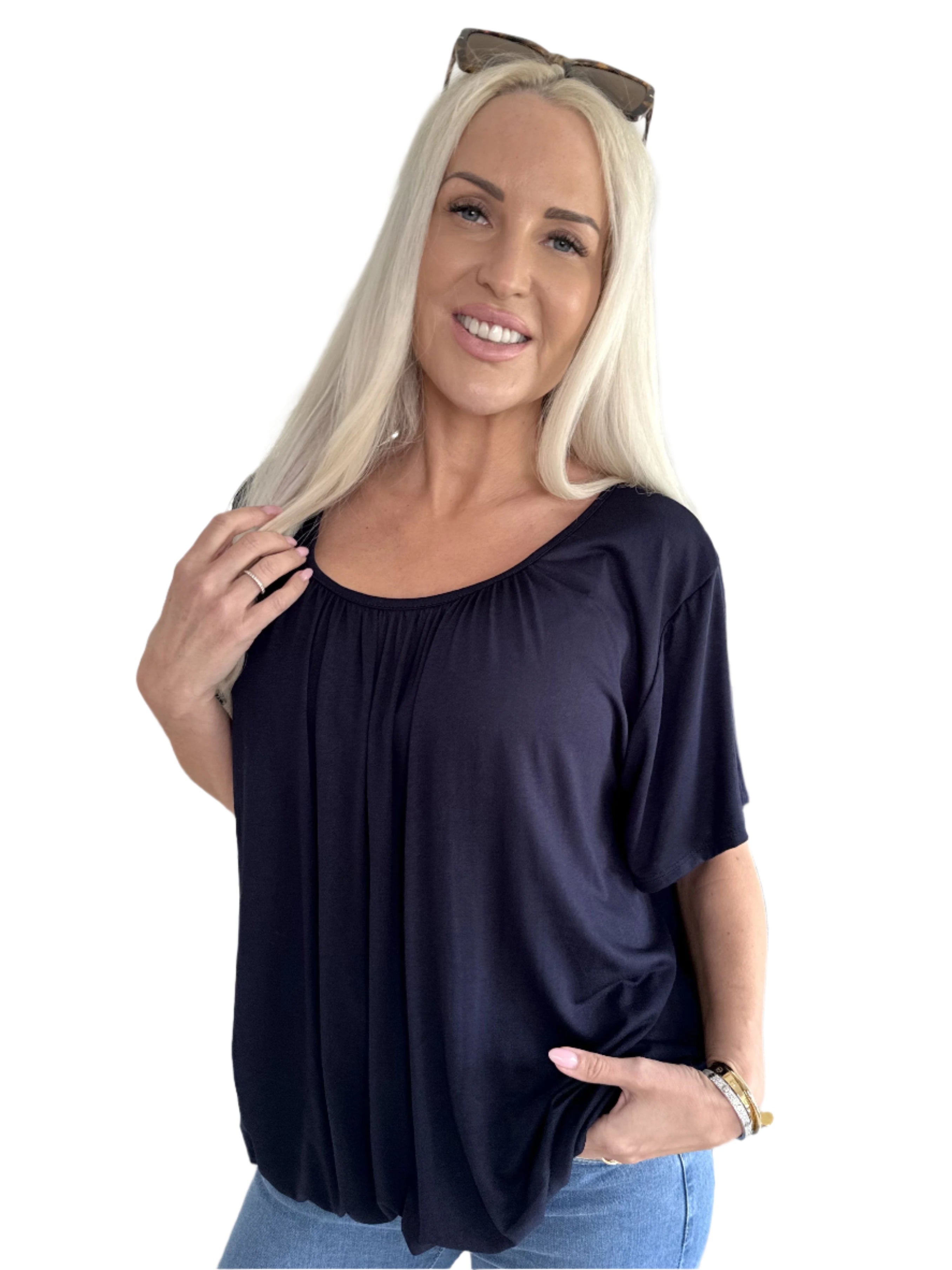 Amalie - Blusa elegante con banda elástica