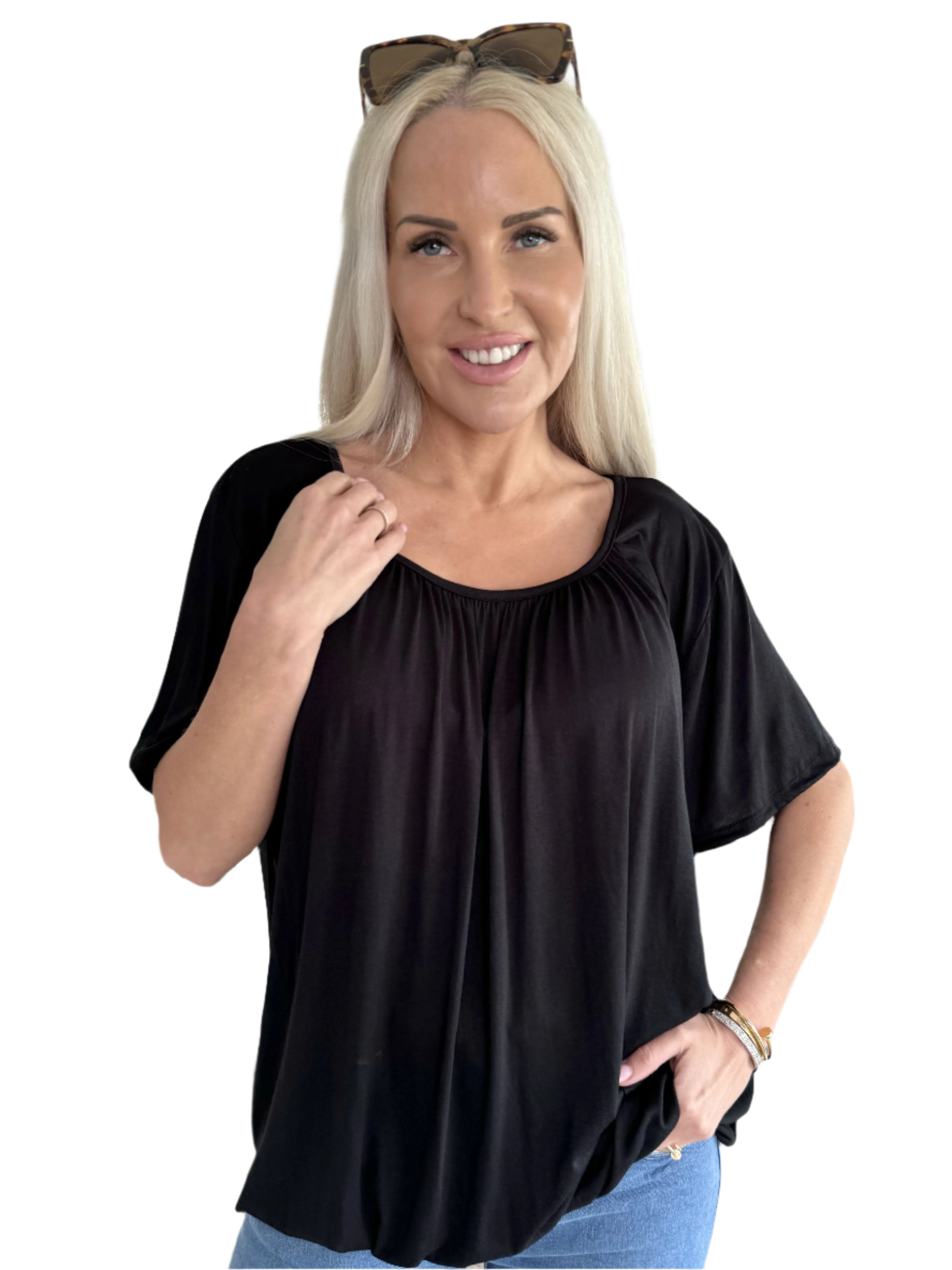 Amalie - Blusa elegante con banda elástica