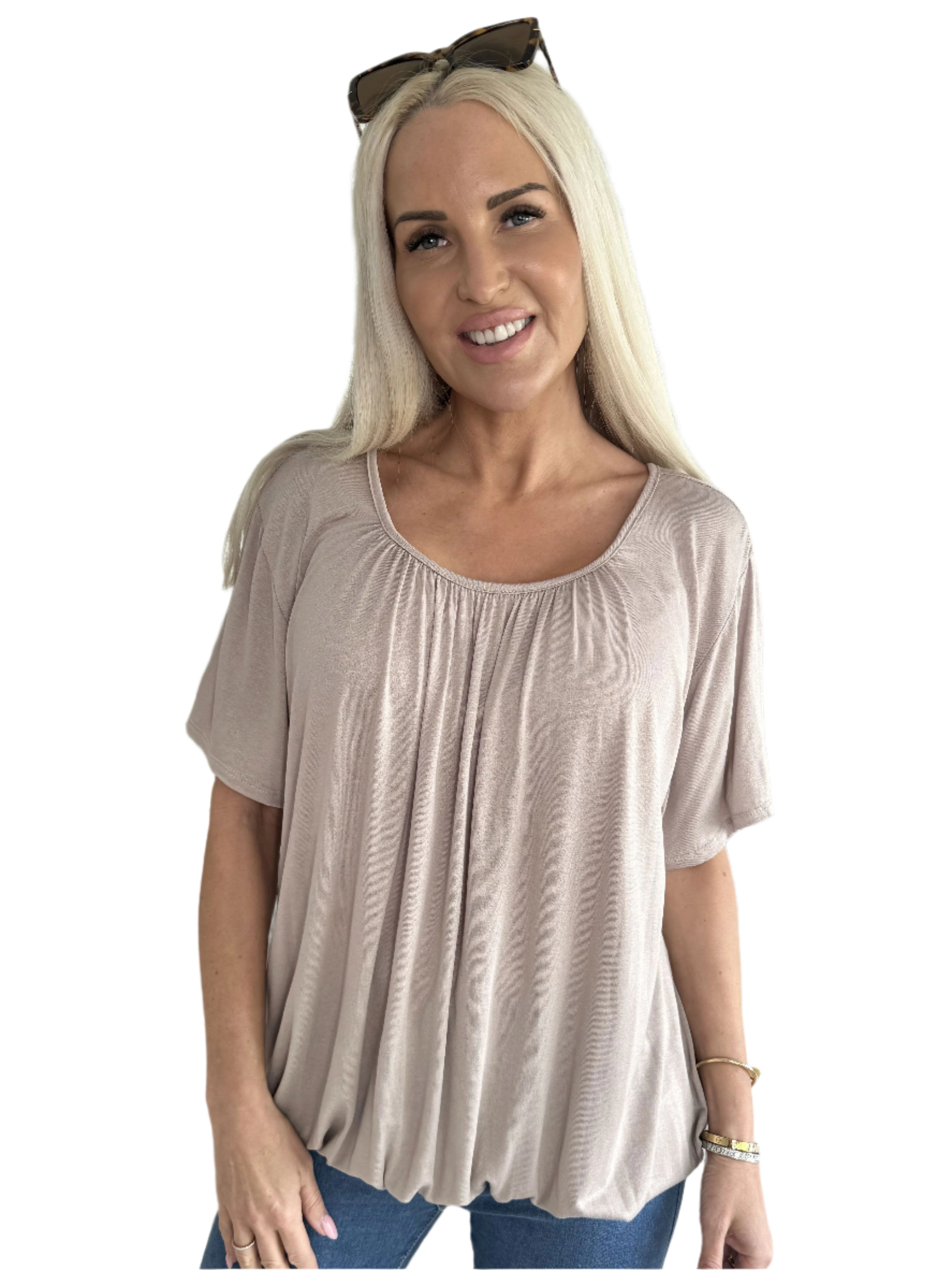 Amalie - Blusa elegante con banda elástica