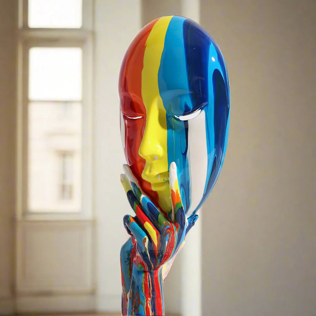 Moderne bunte Wandkunst mit Frauenporträt – Einzigartige Heimdekoration