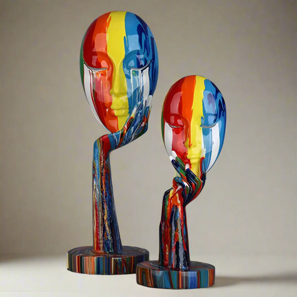 Moderne bunte Wandkunst mit Frauenporträt – Einzigartige Heimdekoration