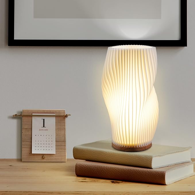 WaveLume – Moderne geknöpfte Tischlampe mit skulpturalem Design