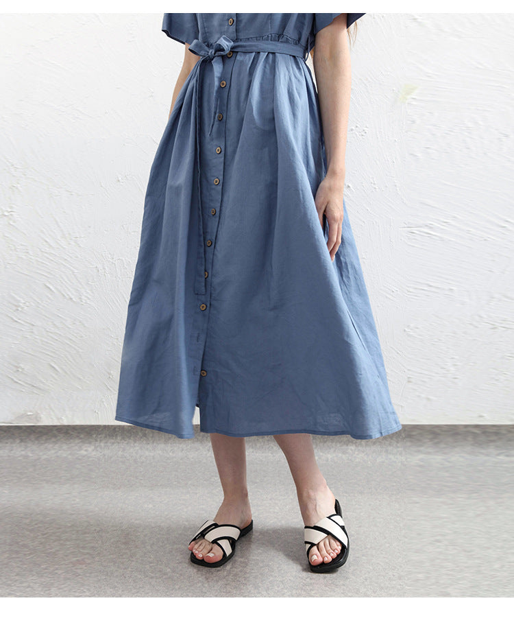 Amber - Vestido midi clásico con botones