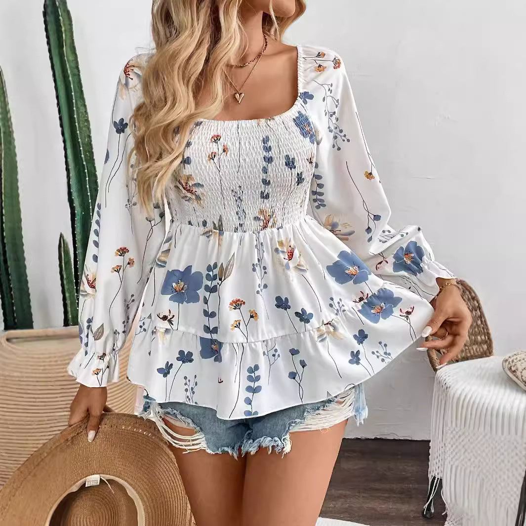 Carmela - Langarm-T-Shirt mit Blumenmuster