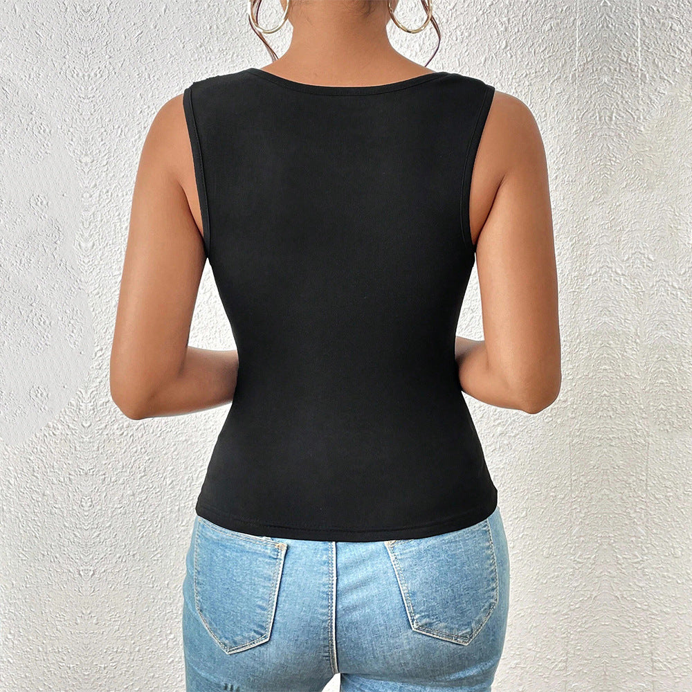Beverly - Ärmelloses Top im monochromen Temperament-Look