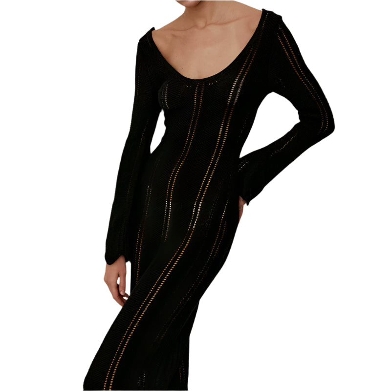 Zaria - Elegante vestito a maglia con maniche larghe