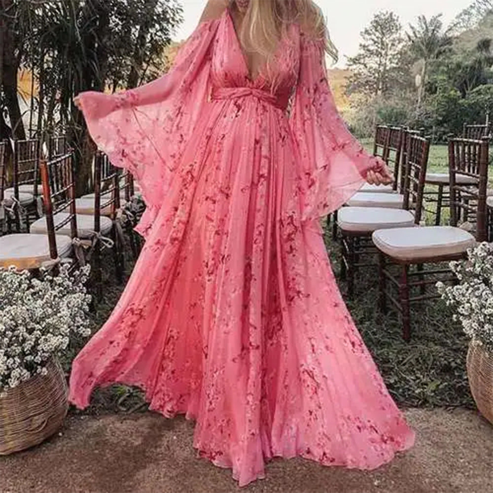 Alona - Chiffonkleid mit ausgeschnittenen Ärmeln