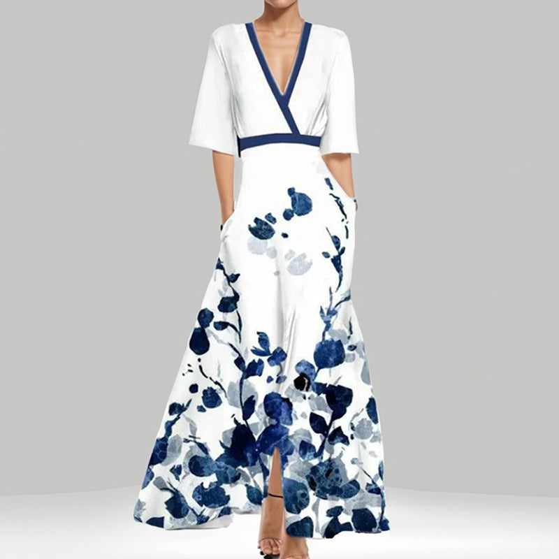 Veronica - Elegantes Peplum-Kleid mit V-Ausschnitt in der Taille