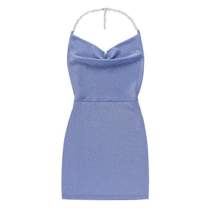 Clarice - Mini vestido seductor con escote cruzado de tela brillante