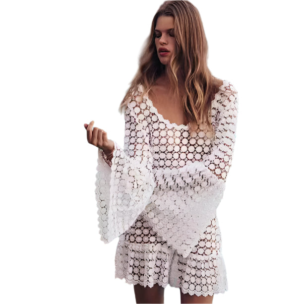Elvira - Boho träumende gehäkeltes Spitzenkleid