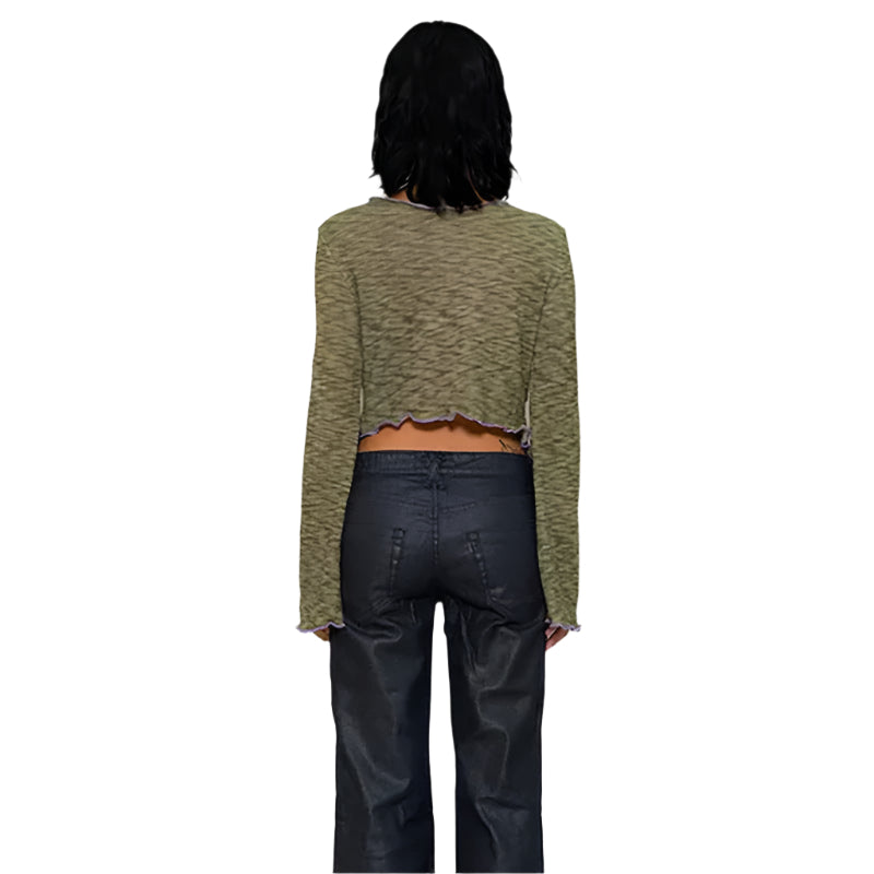 Lindsey - Top a maniche corte con volant