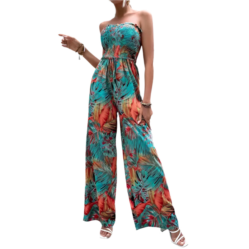 Gabriella - Lässiger Jumpsuit mit breiten Beinen und tropischem Druck