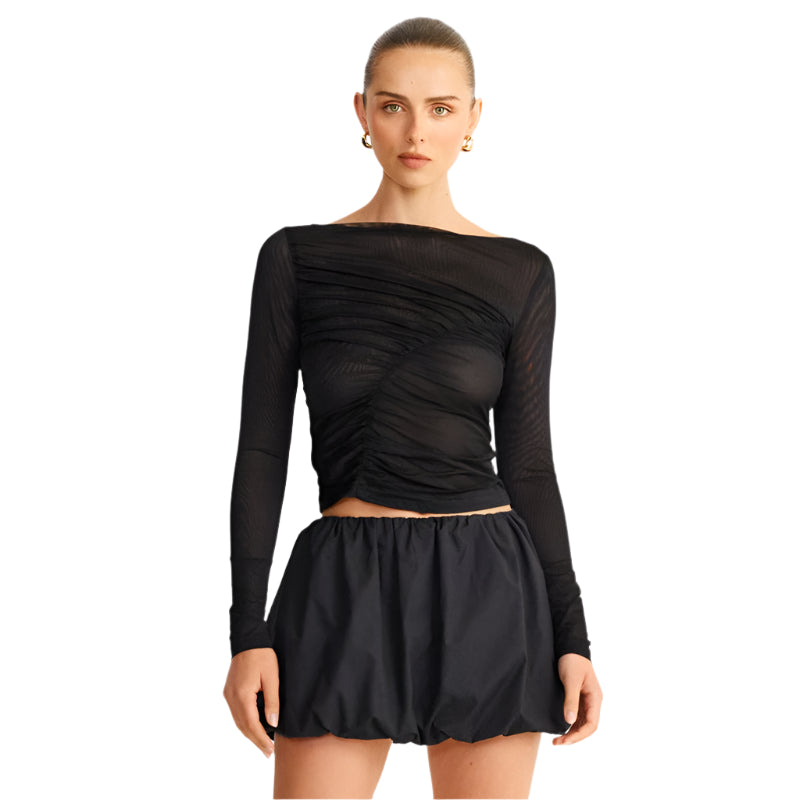 Alona - Top à manches longues avec design cache-cœur