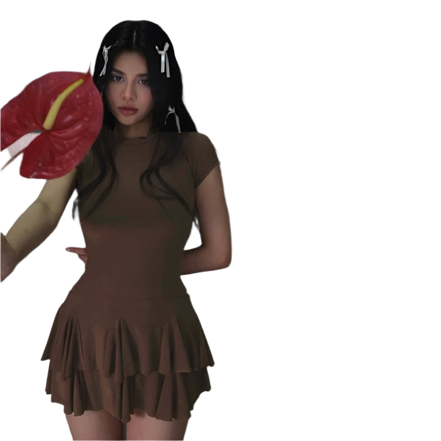 Anastasia - Moderne Peplum-Fließende Minikleid