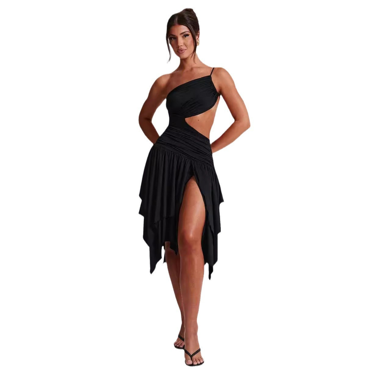 Tatum - Damen asymmetrisch ausgeschnittenes Kleid