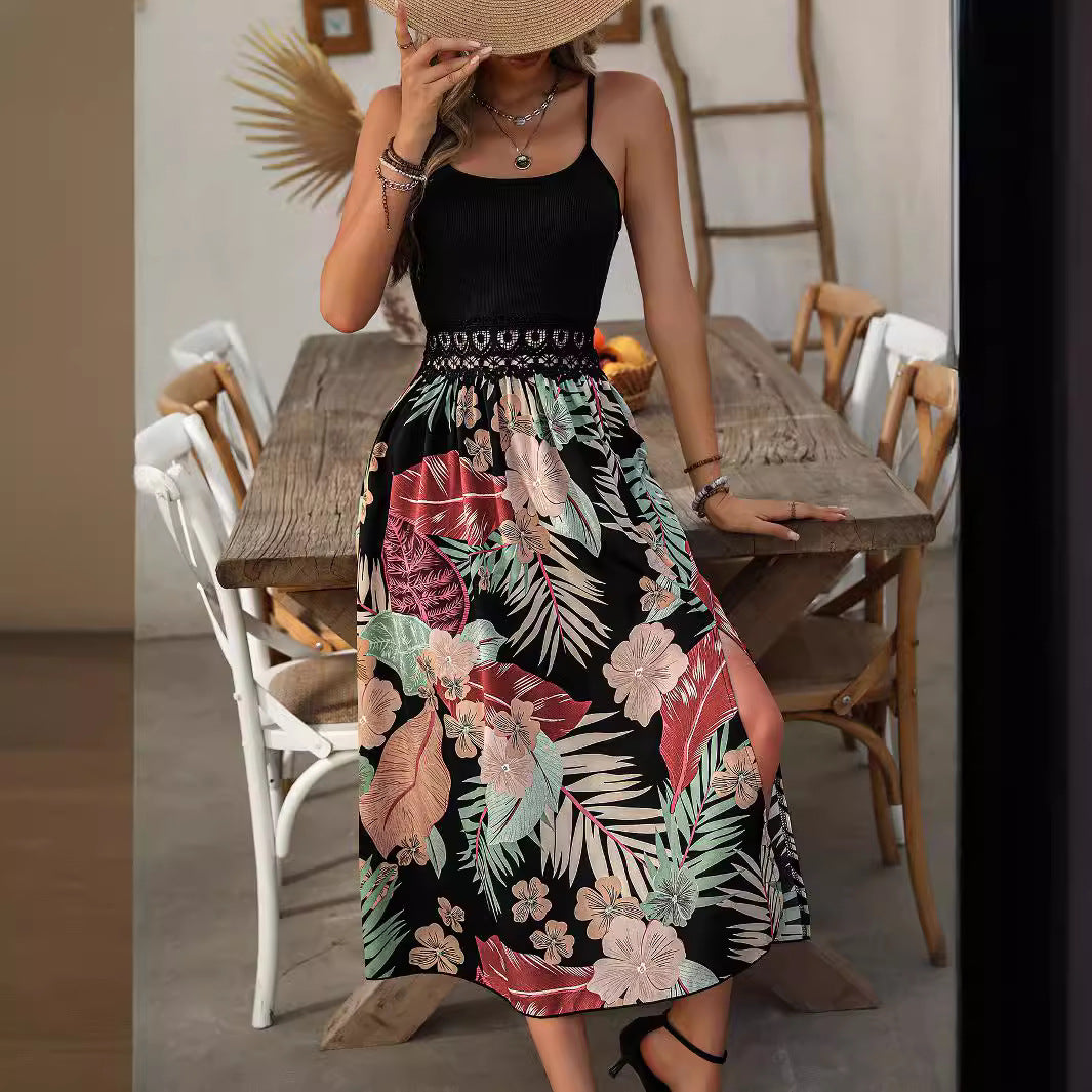 Olivia - Sommerbedrucktes Slinky-Kleid