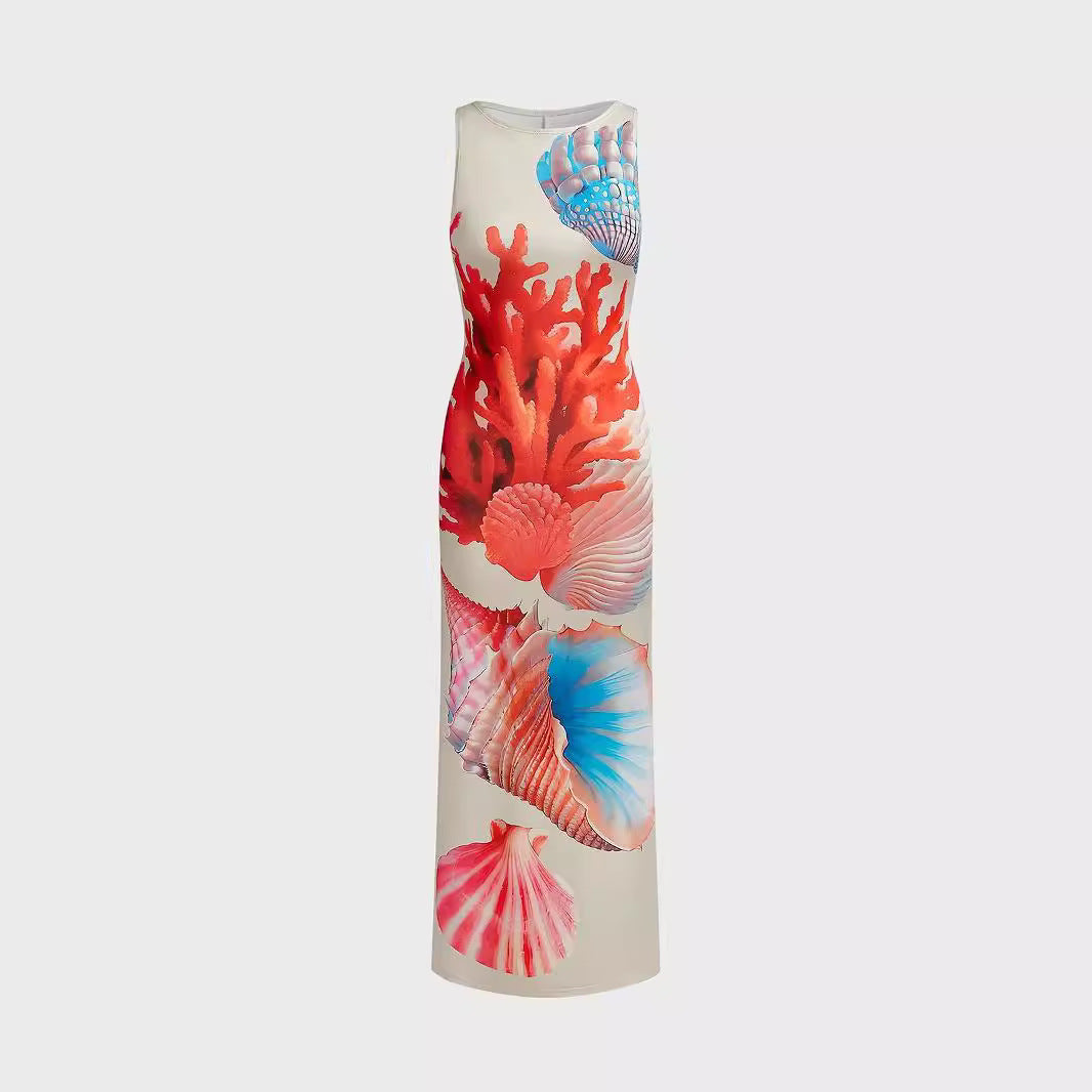 Fabiana - Maxikleid im tropischen Schalen-Design