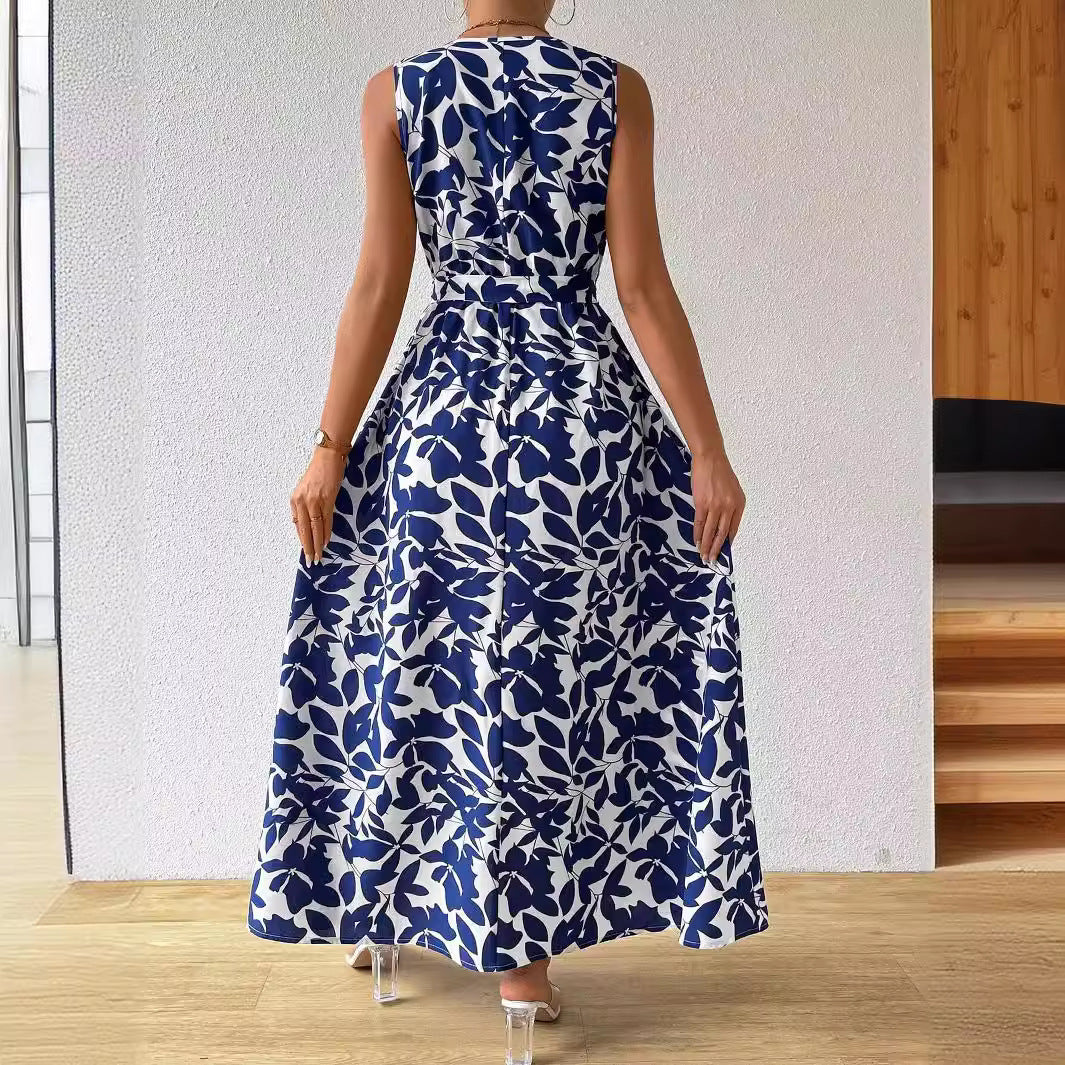 Lyra - Ultralange Sommerkleid mit V-Ausschnitt