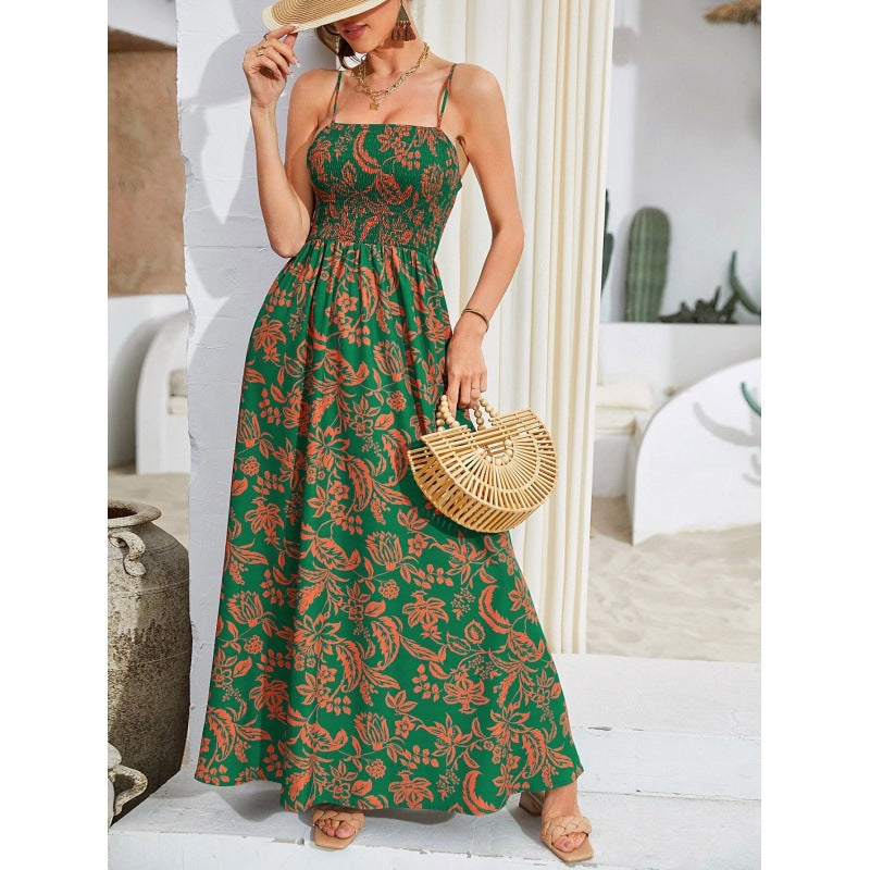 Mirajane - vestido sin tirantes con volantes y estampado de volantes