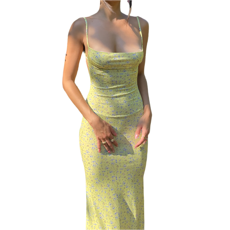 Eliza - Patrón delicado de flores para vestido maxi de mujer