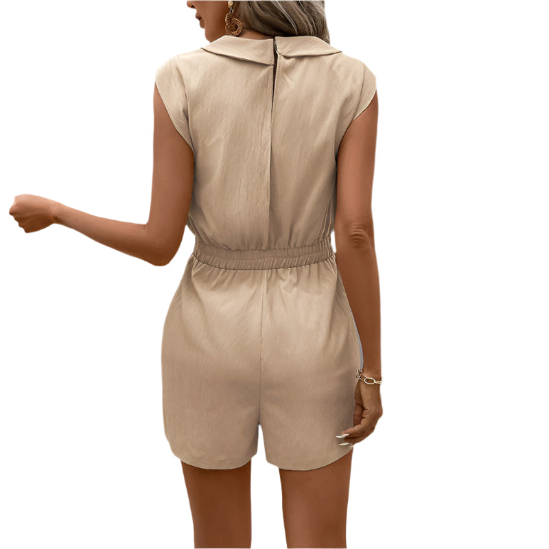 Danica - Mono con escote en V y cintura elástica