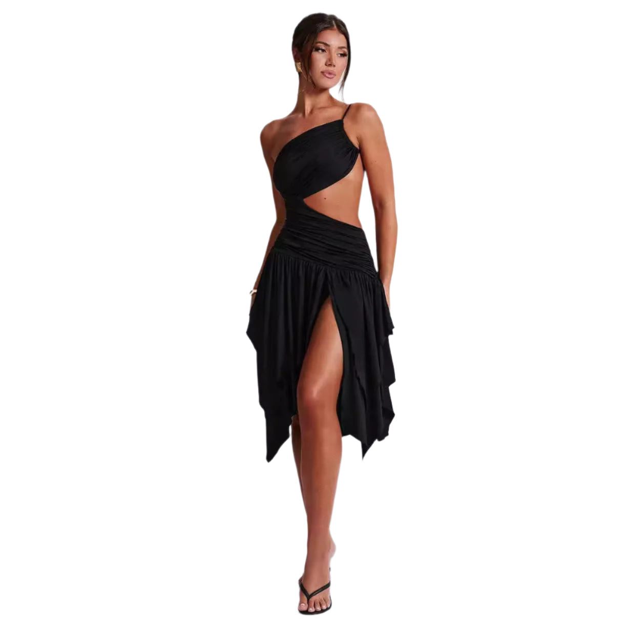 Tatum - Damen asymmetrisch ausgeschnittenes Kleid