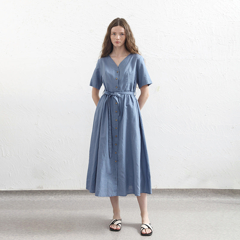 Amber - Klassisches Midikleid mit Knöpfen