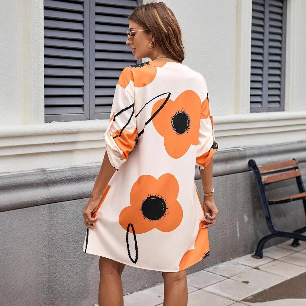 Lisanna - Vestido de manga larga con estampado