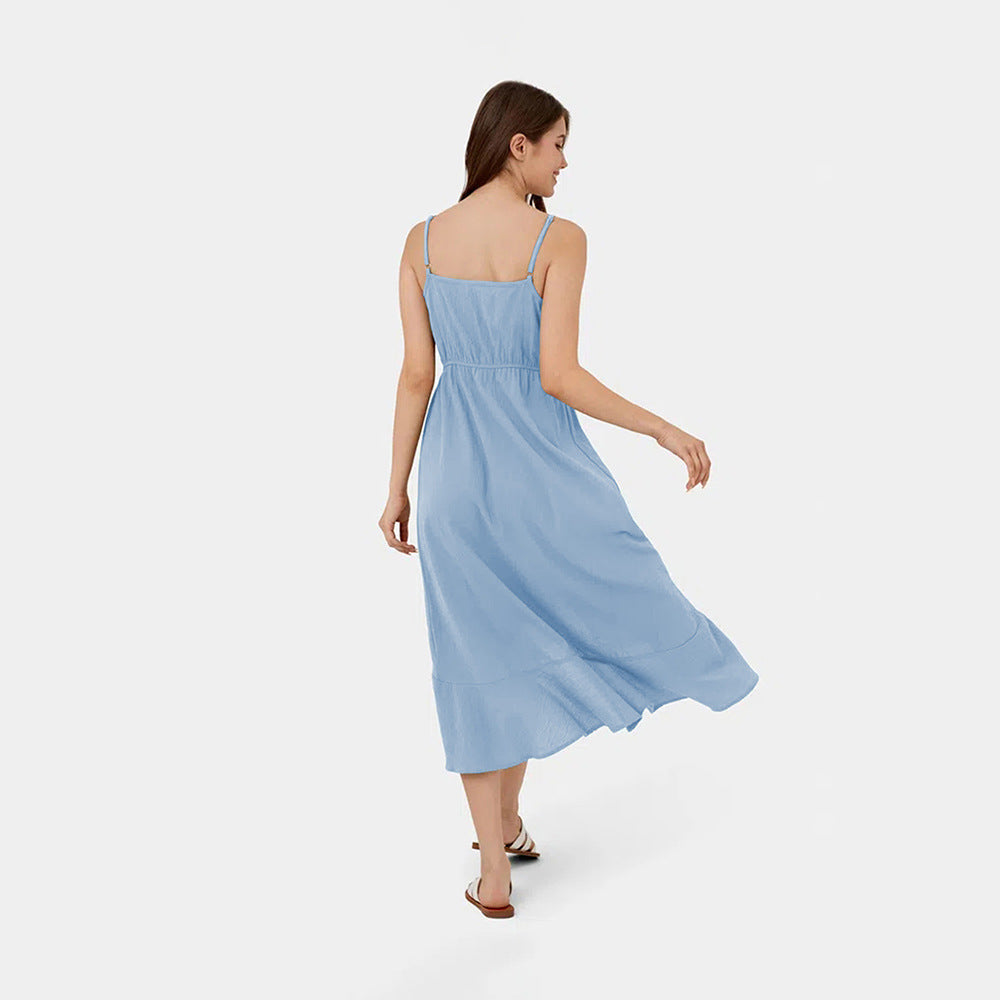 Cienne - Lange Kleid mit schlank machendem gewebten Riemen