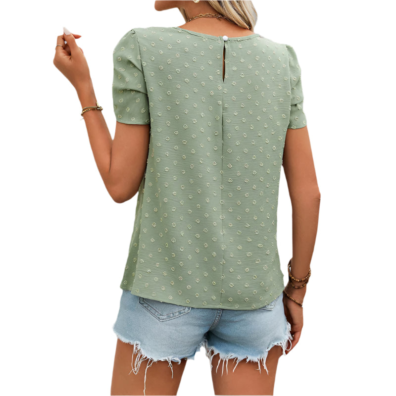 Sofie - Blusa elegante con lunares y mangas abullonadas